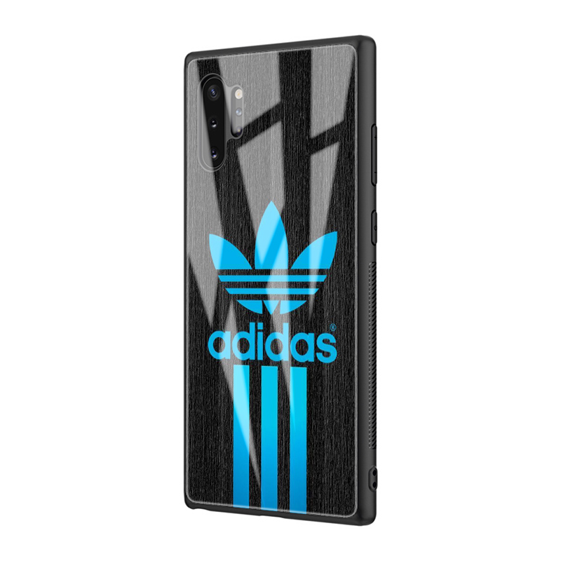 Ốp lưng kính cường lực hình logo Adidas cho Samsung Note 8 9 10 S7 Edge S8 S9 S10 S20 Ultra Lite Plus