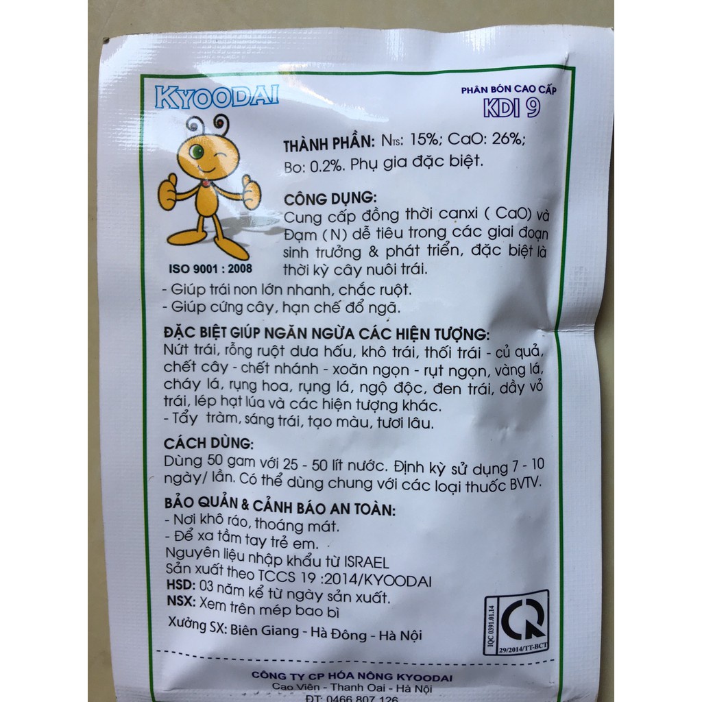 ( HOT ) Combo 3 gói phân bón Siêu Canxi- giúp cứng cây, chống đổ ngã, cuống dai