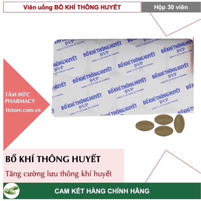 Bổ khí thông huyết hộp 30 viên