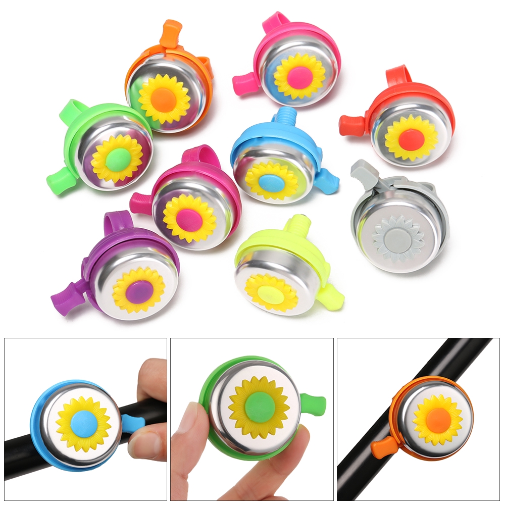 Chuông gắn tay lái xe đạp bằng nhựa hình hoa dễ thương nhiều màu sắc tùy chọn