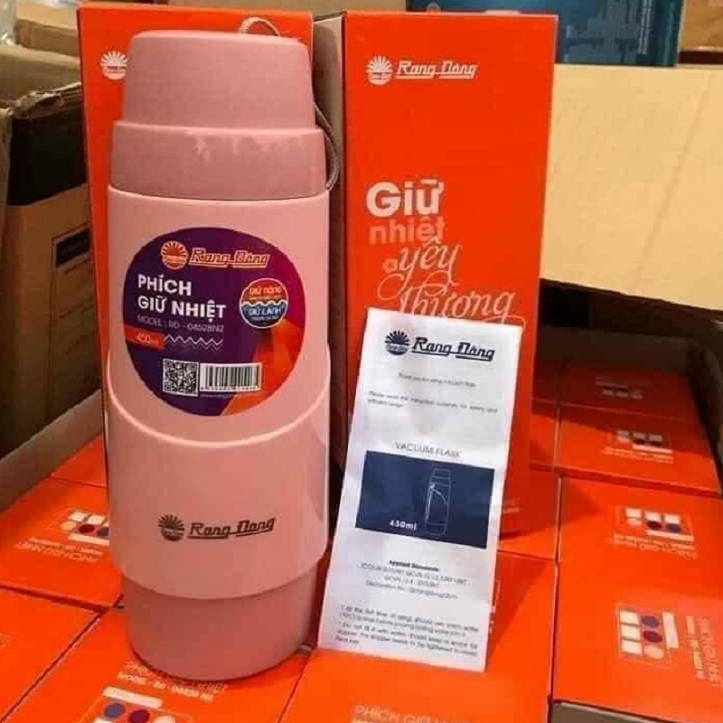 Bình Nước Giữ Nhiệt Cao Cấp Rạng Đông Dung Tích 450ml Hàng Chính Hãng
