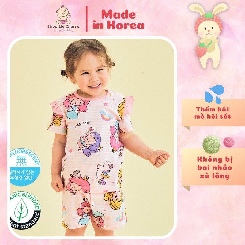Bộ Ngắn Cao Cấp Cho Bé Nội Địa Hàn Quốc Của Hãng Ttasom, Chất Cotton Giấy Organic, Mẫu Nhiều Búp Bê