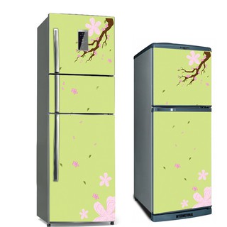 Decal dán tủ lạnh hoa 3d