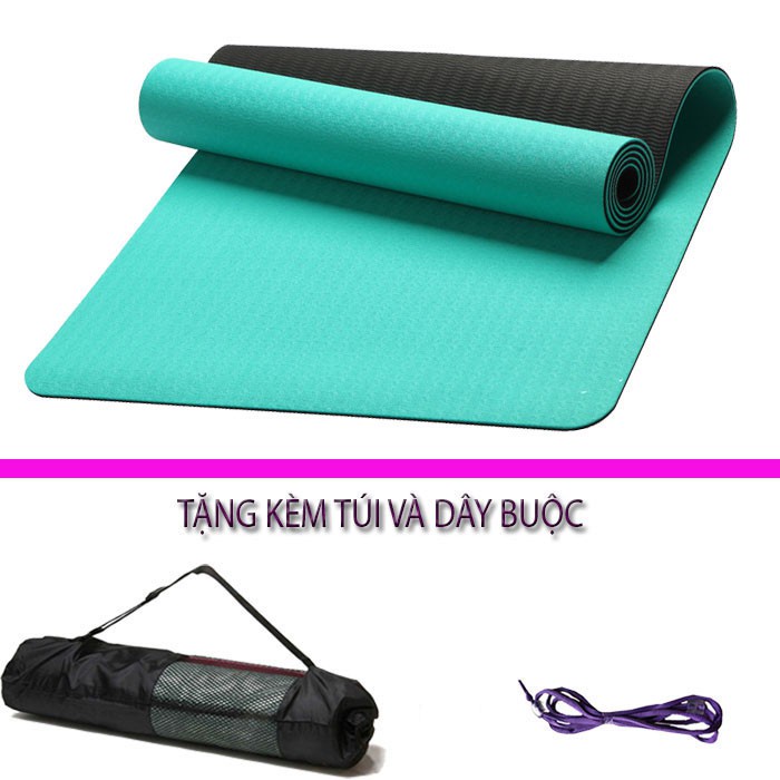 [Loại Tốt - Hàng Cao Cấp] Thảm tập yoga caosu tpe chống trượt 2 lớp, tập gym tại nhà dày 6mm, 8mm - Chính Hãng miDoctor