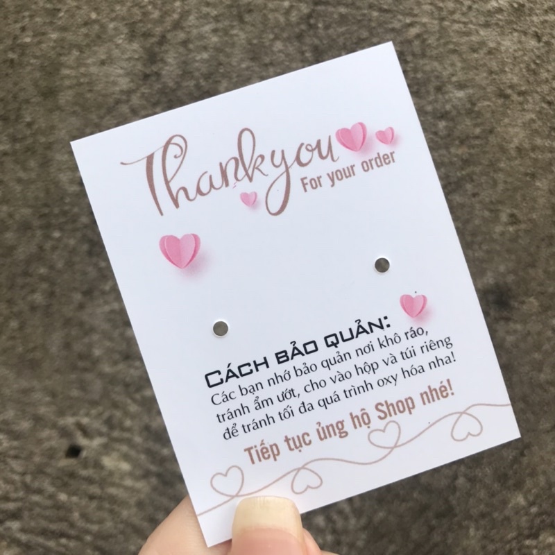 100 chiếc tag bìa treo khuyên, thẻ treo bông tai, Earring hang tags, giấy dày, kích thước 7x5.4cm mẫu 07