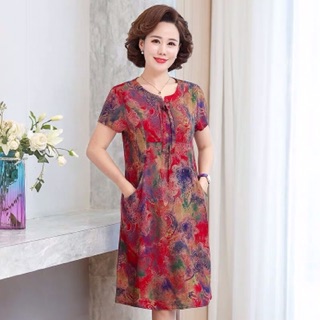 Đầm lụa cotton trung niên ( hàng quảng châu )