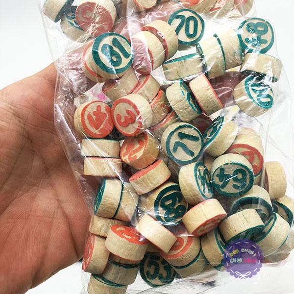 Bộ trò chơi kêu Lô Tô 90 số bằng giấy và gỗ chơi loto Cờ Lô Tô bằng gỗ