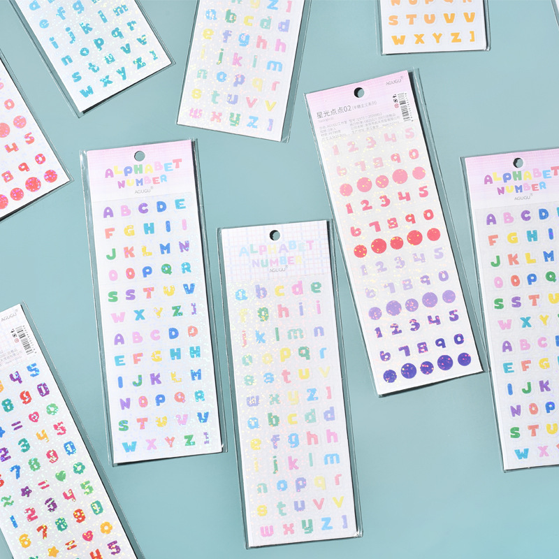 Set 2 miếng dán trang trí hình chữ cái / số sáng tạo