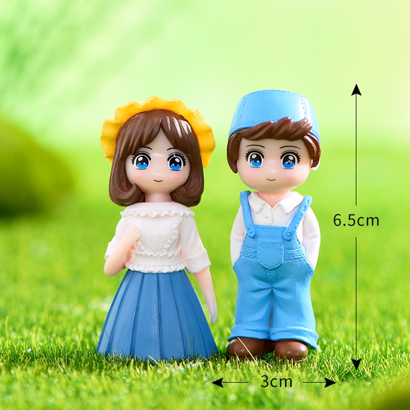 Set 2 Mô Hình Cặp Đôi Thu Nhỏ Xinh Xắn Dùng Để Trang Trí Vườn
