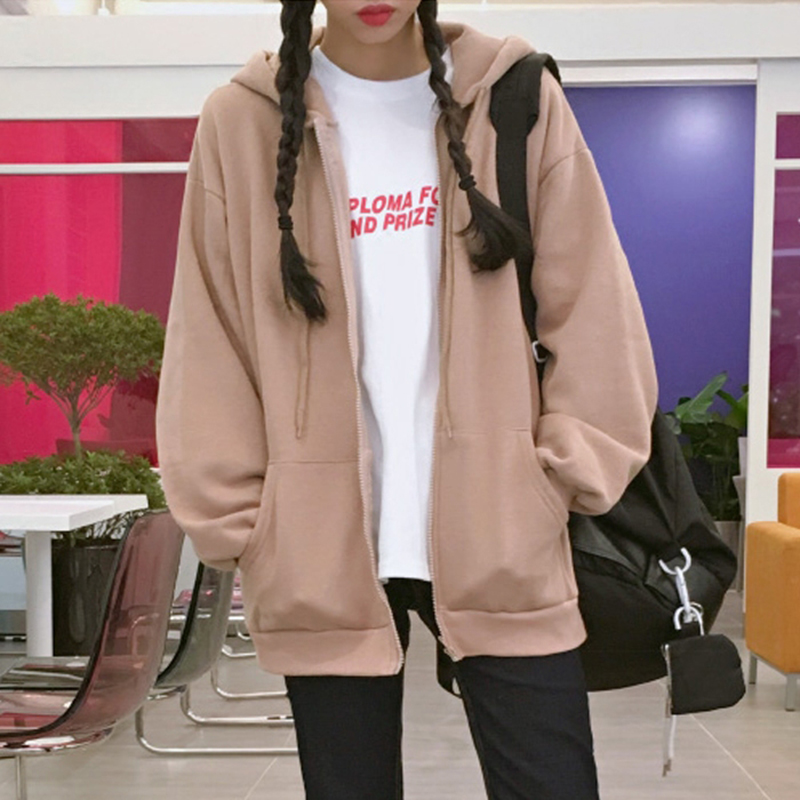 SUXI Áo Sweater Màu Trơn Thời Trang Thu Đông Xinh Xắn Cho Nữ