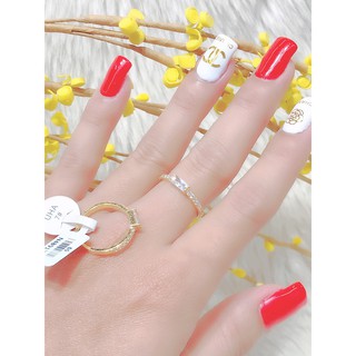 Nhẫn nữ đính đá mạ vàng thật 18K JK Silver U.nhan435