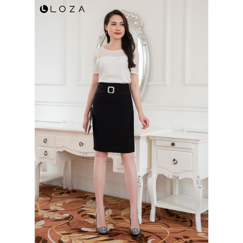 Chân váy bút chì phối đai đá LOZA LC4092DE | BigBuy360 - bigbuy360.vn