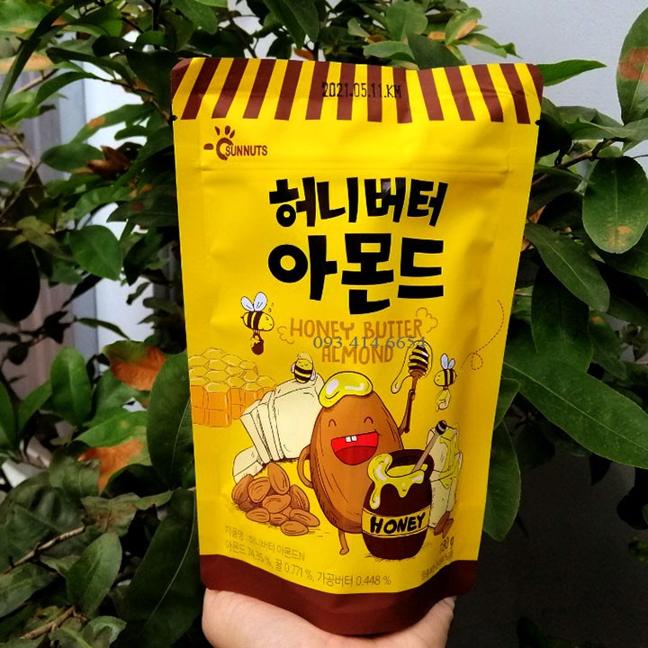 [Date mới] Bịch 180g Hạnh Nhân Tẩm Bơ Mật Ong Sunnuts Hàn Quốc (Mẫu Mới Ngon Hơn)