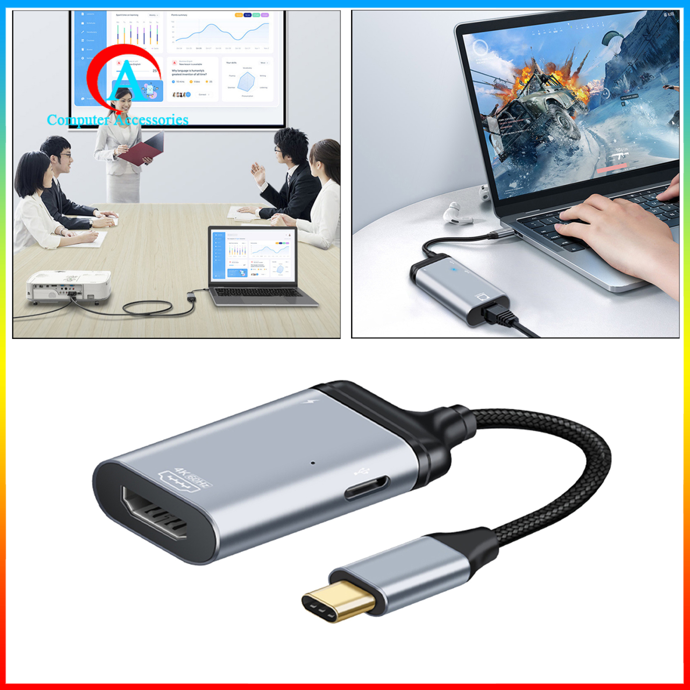 Cáp Chuyển Đổi 4k Usb 2.0 Type C Sang Hdmi Cho Macbook Pro