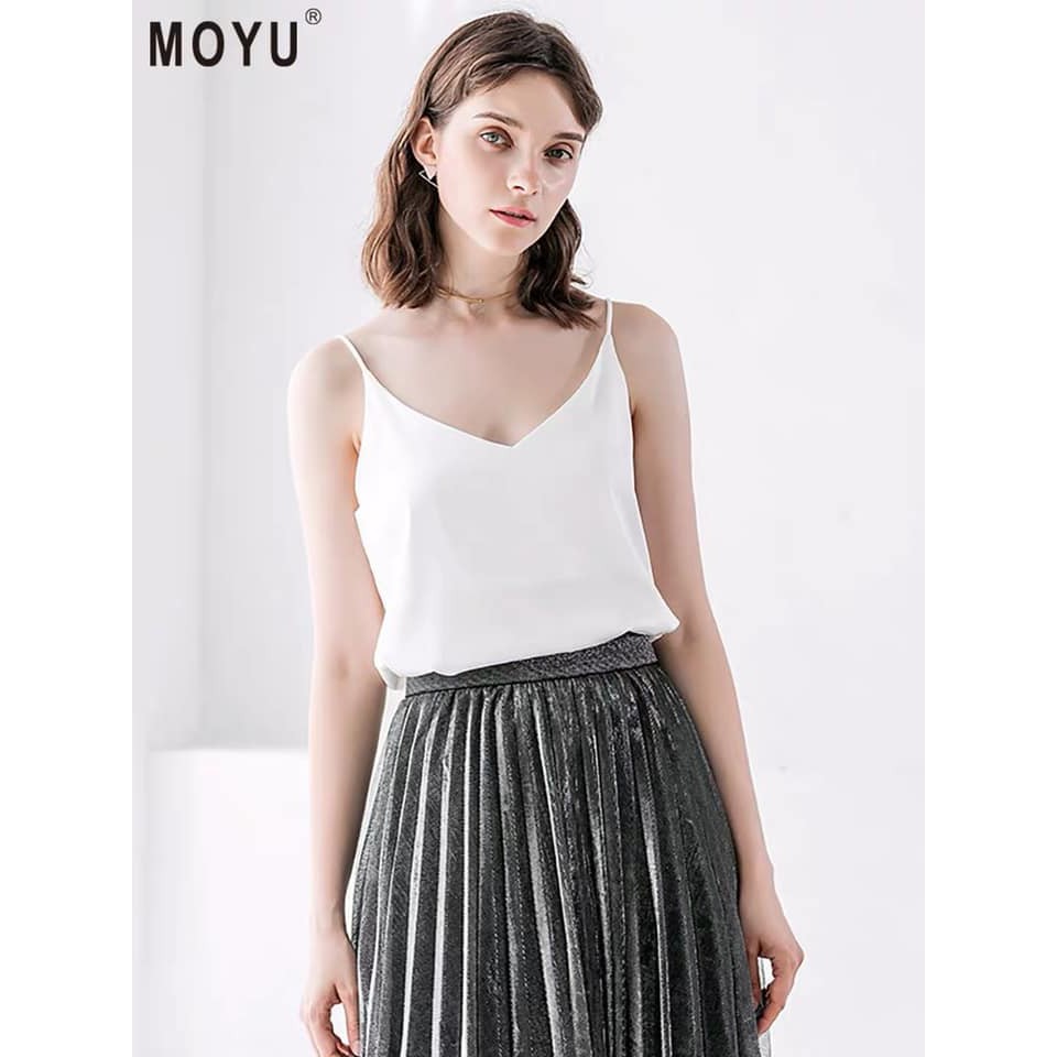 Áo Hai Dây Tùy Chỉnh Nữ 🌸 Thun 2 dây cổ tim đũi hở vai phông 2s trơn màu Đen | Trắng | Be | Nâu Ulzzang SIÊU HOT 🌸 | BigBuy360 - bigbuy360.vn