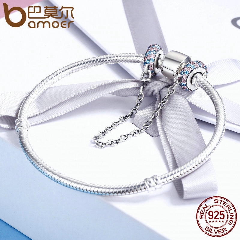 Hạt Xỏ Vòng Tay Bamoer Scc379 Dạng Chuỗi bạc