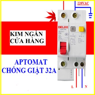 aptomat chống giật 32A, CB chống giất 32A 220VAC