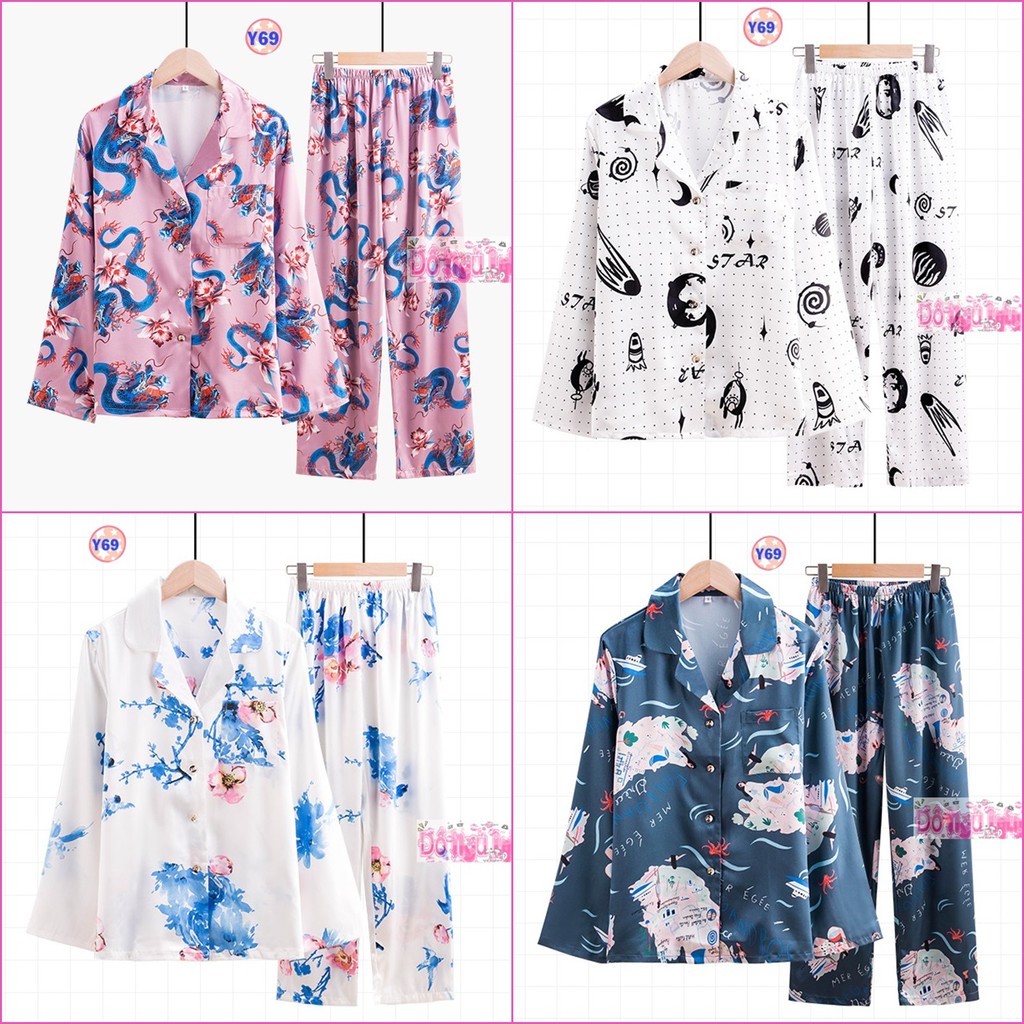 Pijama Lụa Dài Tay Cao Cấp Y69