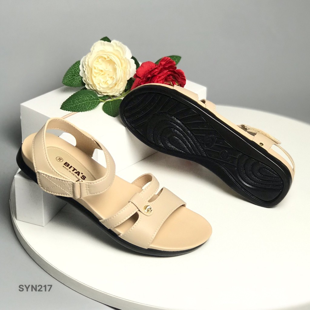 Sandal nữ BITAS ❤️FREESHIP❤️ Dép quai hậu học sinh cách điệu đế bằng SYN217