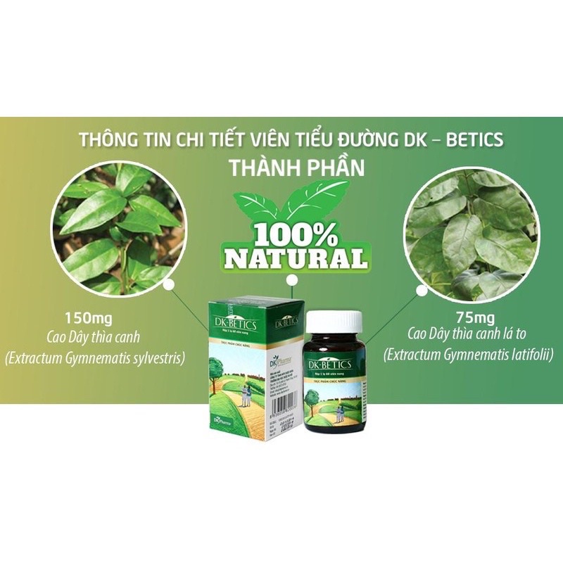 ✅ Viên Tiểu Đường DK-Betics - Hỗ Trợ Ổn Định, Kiểm Soát Đường Huyết Lọ 60 Viên