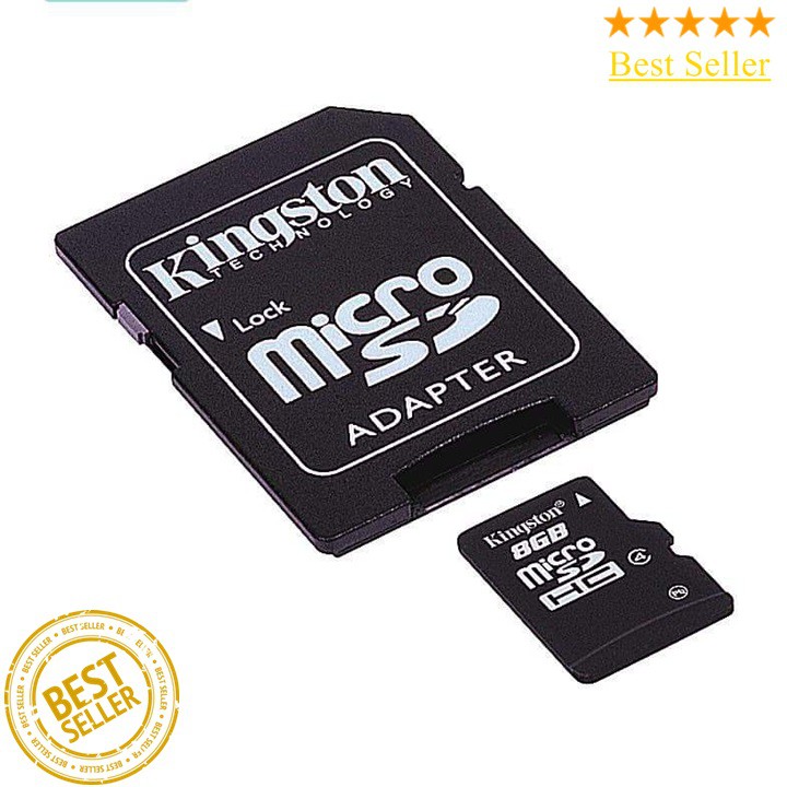 Thẻ Nhớ MicroSDHC Kingston 8GB Có Adapter Chính Hãng