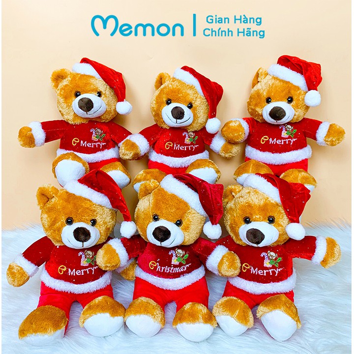 Gấu Bông Teddy đội mũ Noel Memon Cao Cấp