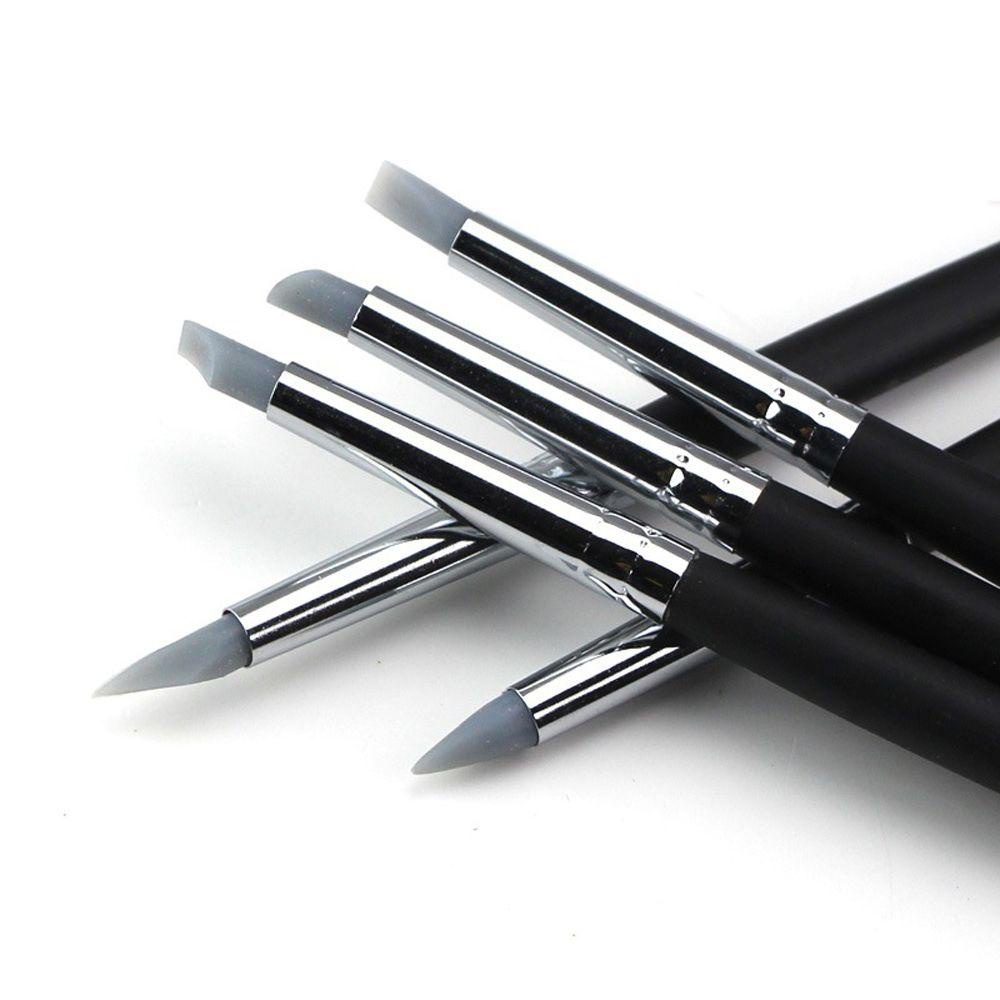 Cọ Silicone Tay Cầm Gỗ Điêu Khắc Họa Tiết Chấm Bi Trang Trí Móng Cho Nữ