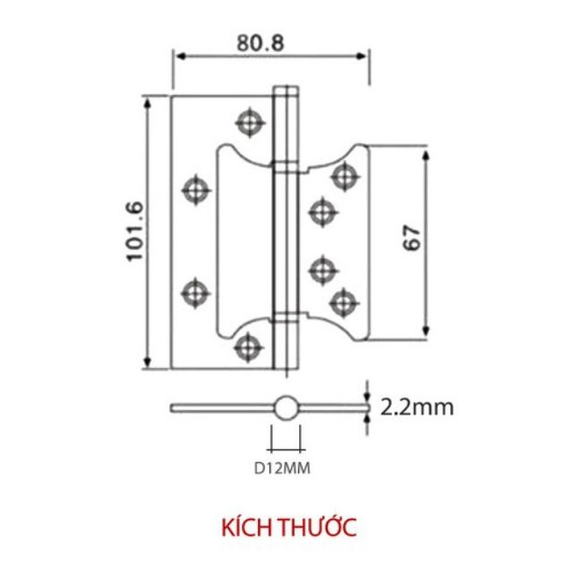 BẢN LỀ ÂM DƯƠNG INOX - BẢN LỀ BƯỚM