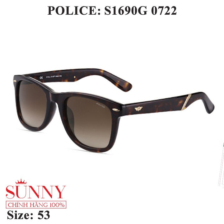Kính mát chính hãng Police S1690G màu sắc thời trang, thiết kế dễ đeo bảo vệ mắt
