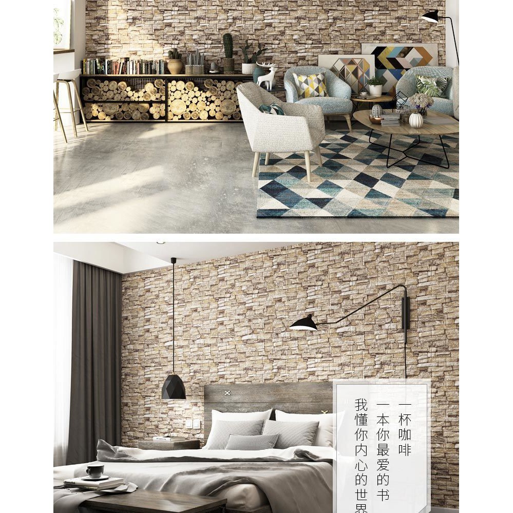 3DWallpaper Self-adhesive Cement Wall Decor stickers waterproof Imitation Rock Wallpapers 35*70CM for bedroom TV background