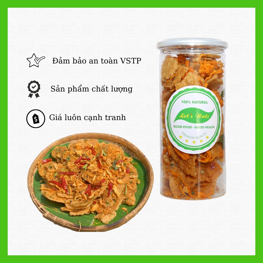 Cơm cháy lắc khô gà hộp 300gr sang trọng, hợp vệ sinh, đồ ăn vặt Golovinshop