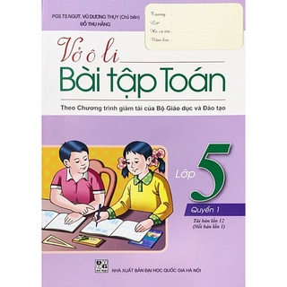Sách - Vở ô li bài tập Toán Lớp 5 - Quyển 1 (QL19)