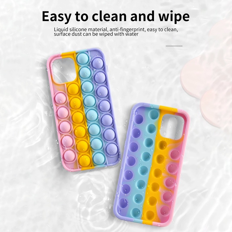 Ốp điện thoại TPU mềm kiểu đồ chơi nhấn bong bóng thích hợp cho IPhone 12 Pro Max 11 Pro SE 2020 XR XS MAX 7 8 6S Plus