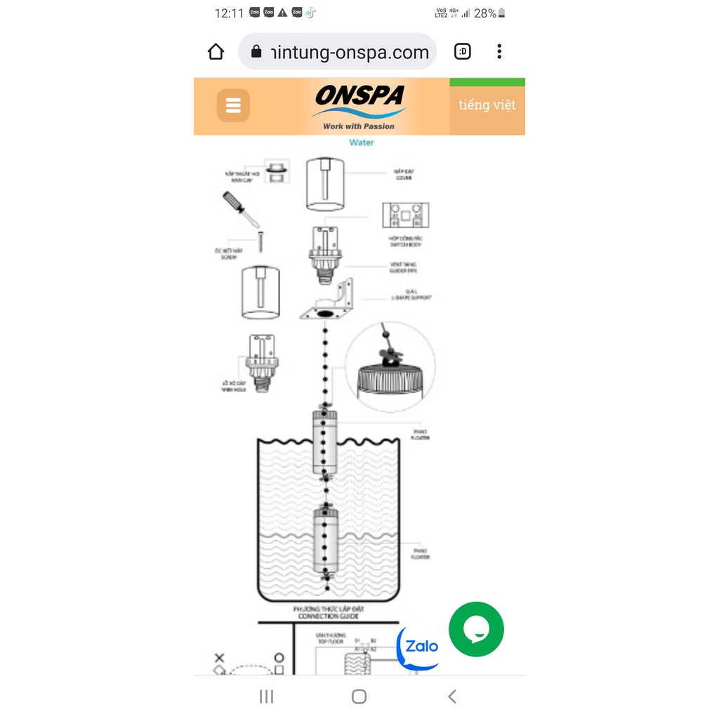 Phao điện Sanpo tự động chính hãng- check mã qr