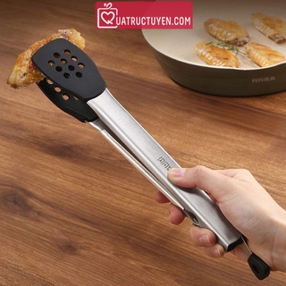 Kẹp gắp thức ăn inox 304 đầu gắp silicon tiện lợi cho nhà bếp