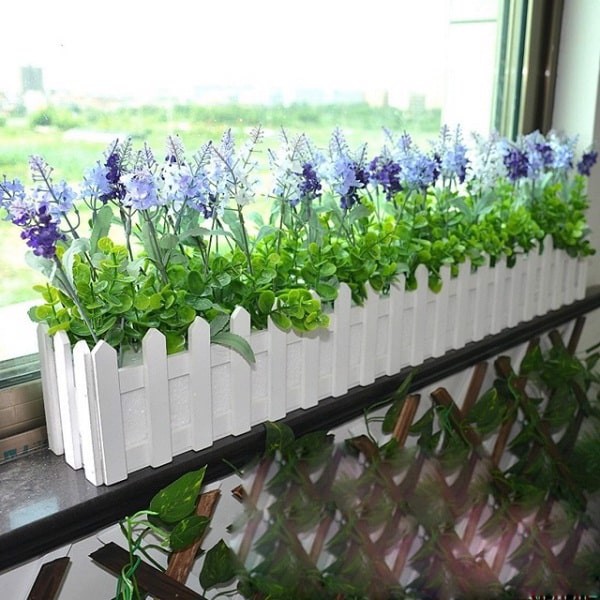 (42x13x11cm) Chậu nhựa hàng rào nhọn size 4 loại đẹp trồng hoa cây cảnh, cắm hoa giả đề bàn siêu xinh