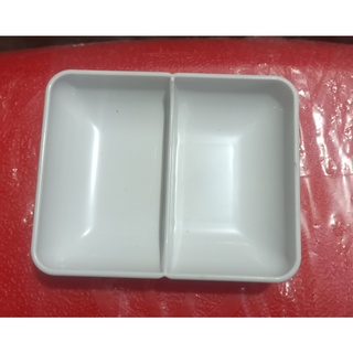 Sét 10 chiếc Đĩa chấm nhựa phíp 2 ngăn trắng