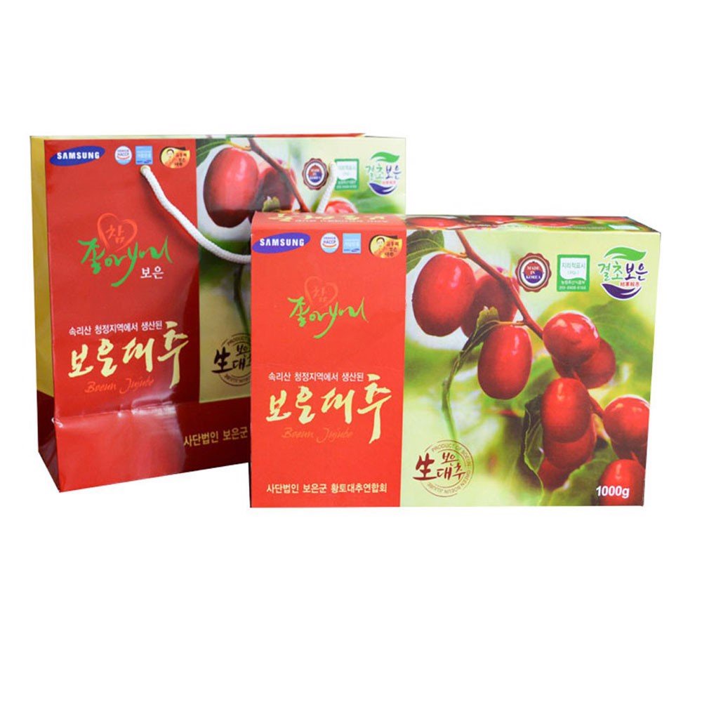 Táo Đỏ Hàn Quốc Sấy Khô, Đóng Hộp 1kg Đẹp Sang - Hầm gà- Nấu chè- Chưng yến (Hàng Loại 1)