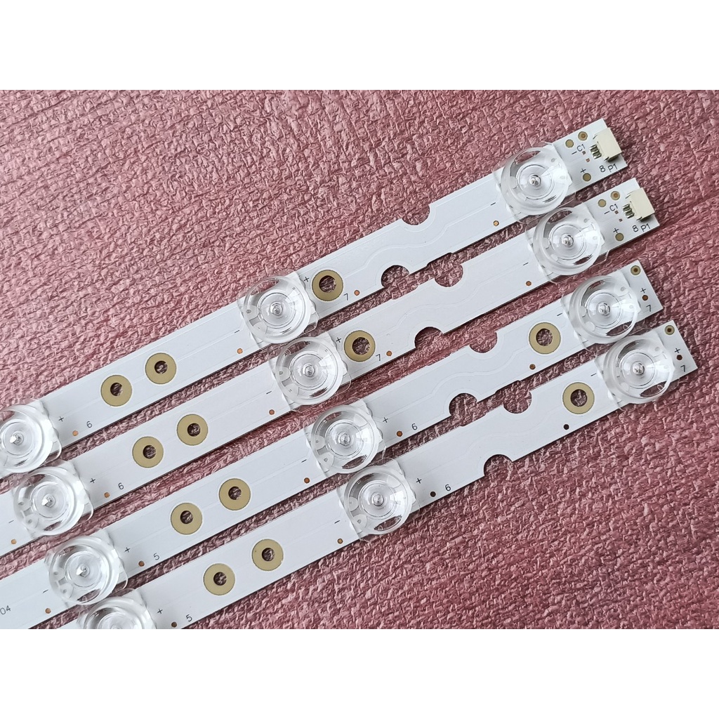 THANH ĐÈN LED TIVI TCL 55S6500 55P65S 55A660U HÀNG MỚI 100%, BỘ 4 THANH, 2 THANH A 8 BÓNG VÀ 2 THANH B 7 BÓNG