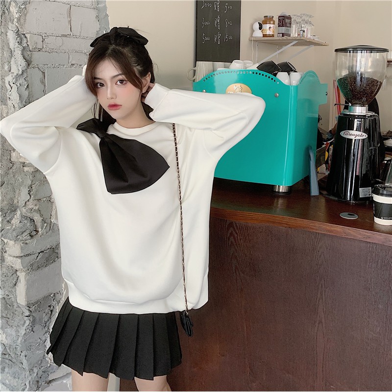 ÁO HOODIE NƠ THU ĐÔNG THỜI TRANG NỮ - EMILYSHOP