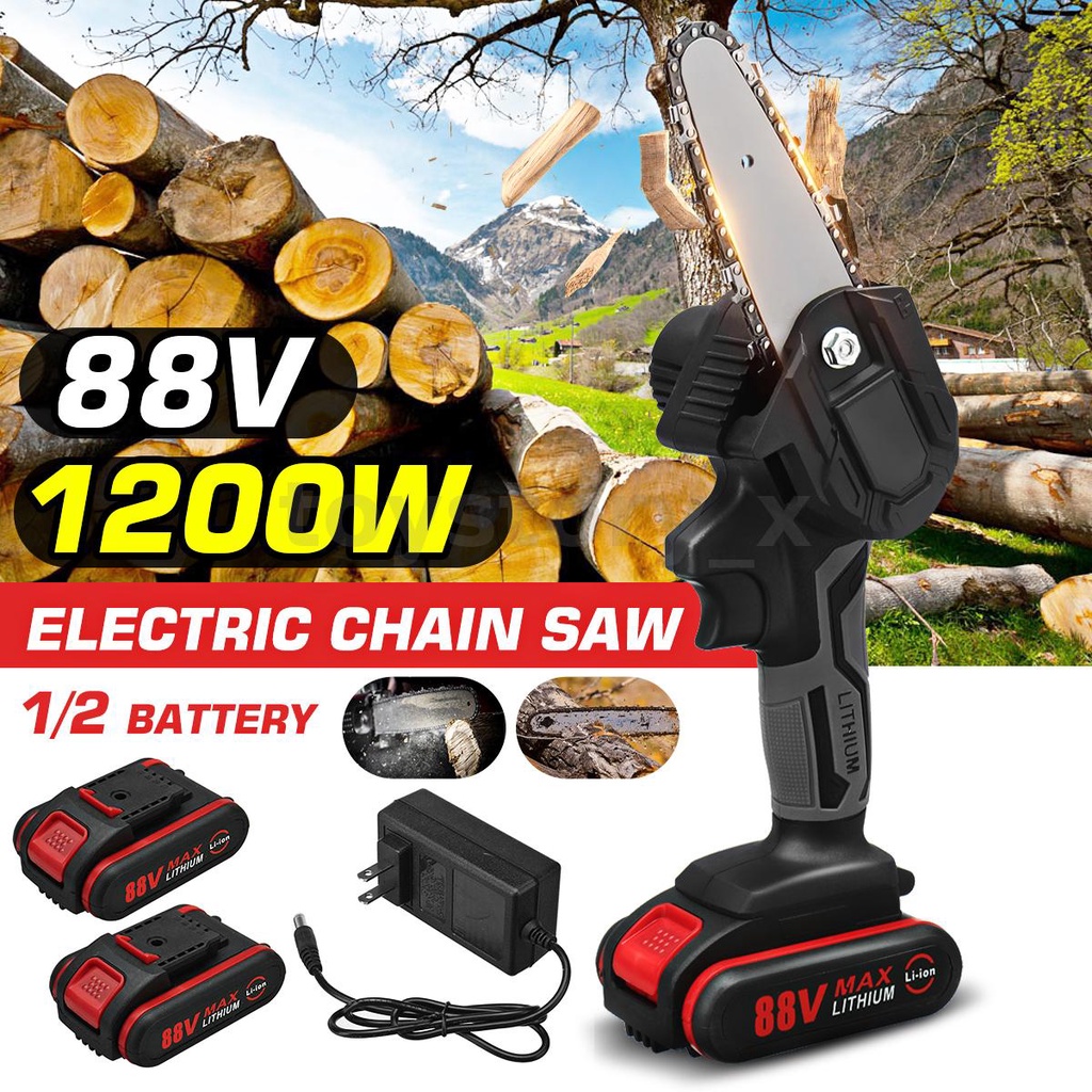 Máy Cưa Gỗ Điện Không Dây Di Động Sạc Lại Được 4Inch 21V 3500mAh Kèm Pin 1/2