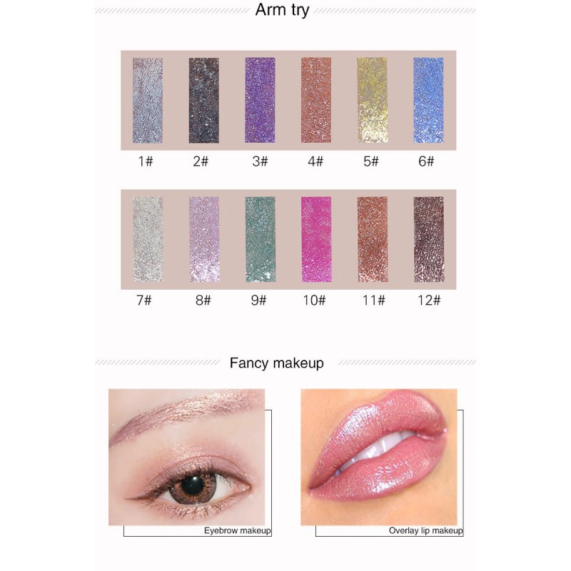 [Hàng mới về] Phấn mắt nhũ dạng lỏng trang điểm lấp lánh không thấm nước