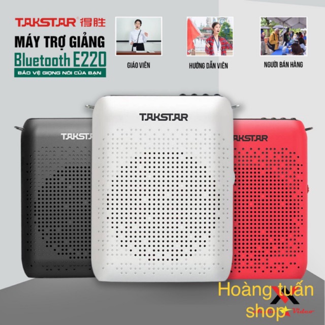 [Mã ELHACE giảm 4% đơn 300K] Máy trơ giảng Takstar E220 loa mic Máy trợ giảng Không dây, Bluetooth, tặng củ sạc mic