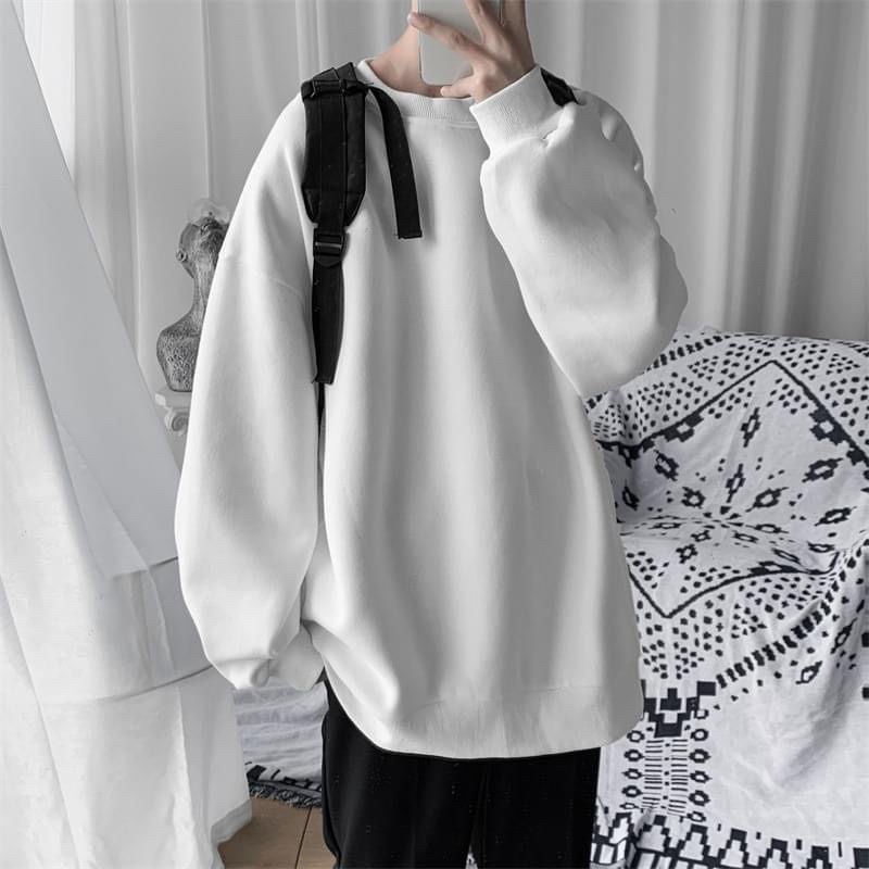 Áo Sweater Nỉ Bông TRƠN màu XÁM/XÁM XANH  Nam nữ unisex  SWEATER TRƠN form rộng Jaystoree