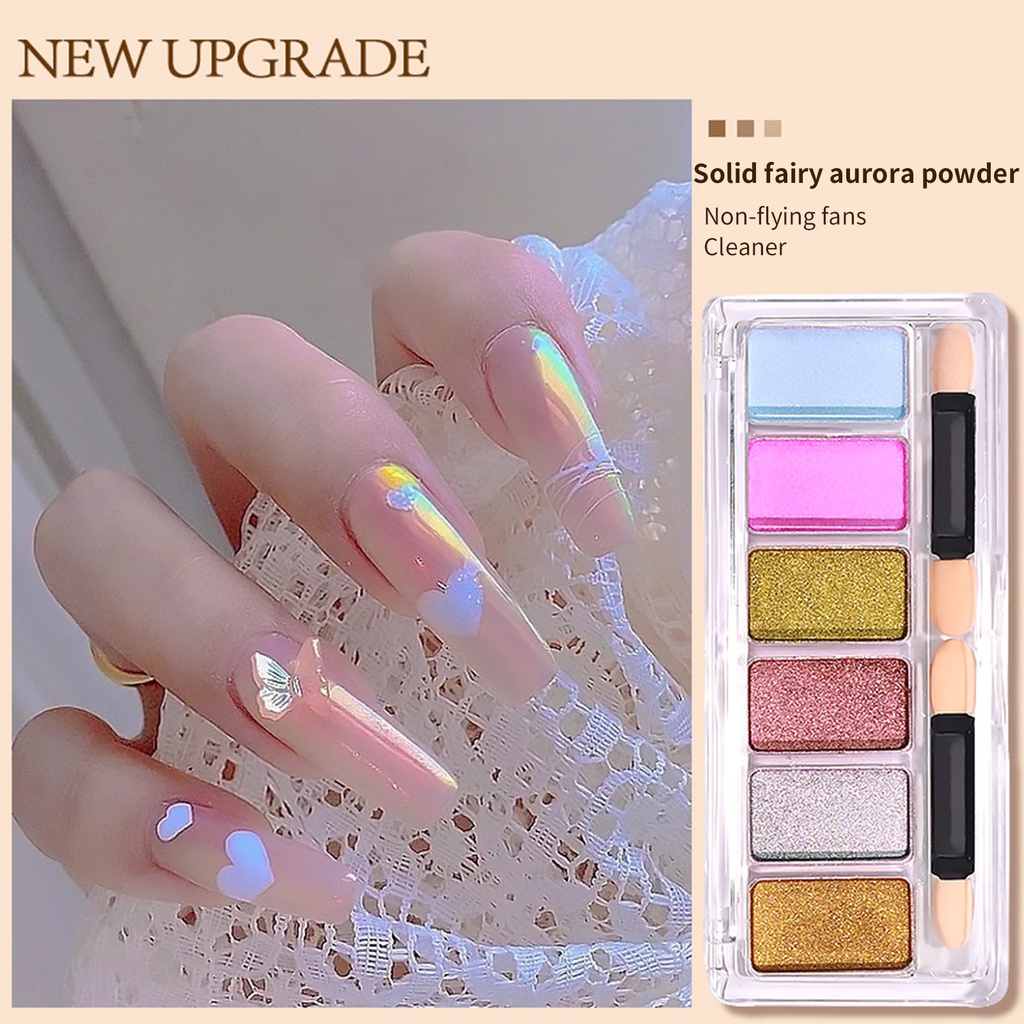[Hàng mới về] Bột Tráng Gương Trang Trí Móng Nghệ Thuật Không Bay Màu Cực Quang