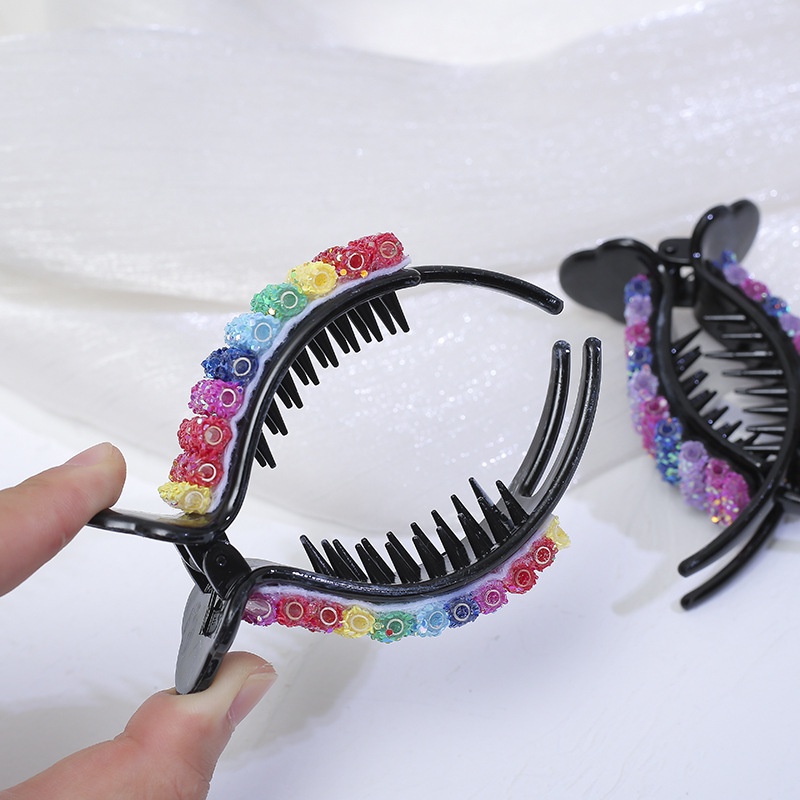 Kẹp Tóc Nhựa Màu Sắc Cầu Vồng Phong Cách Hàn Quốc Xinh Xắn Cho Nữ