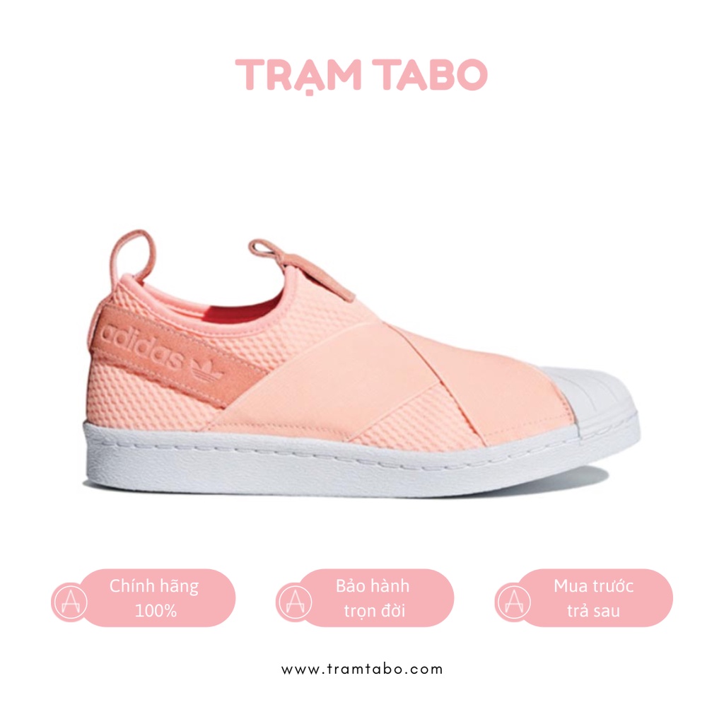 AQ0919 - GIÀY NỮ ADIDAS SUPERSTAR SLIP-ON CLEAR ORANGE "CLOUD WHITE" - MÀU HỒNG CAM/TRẮNG