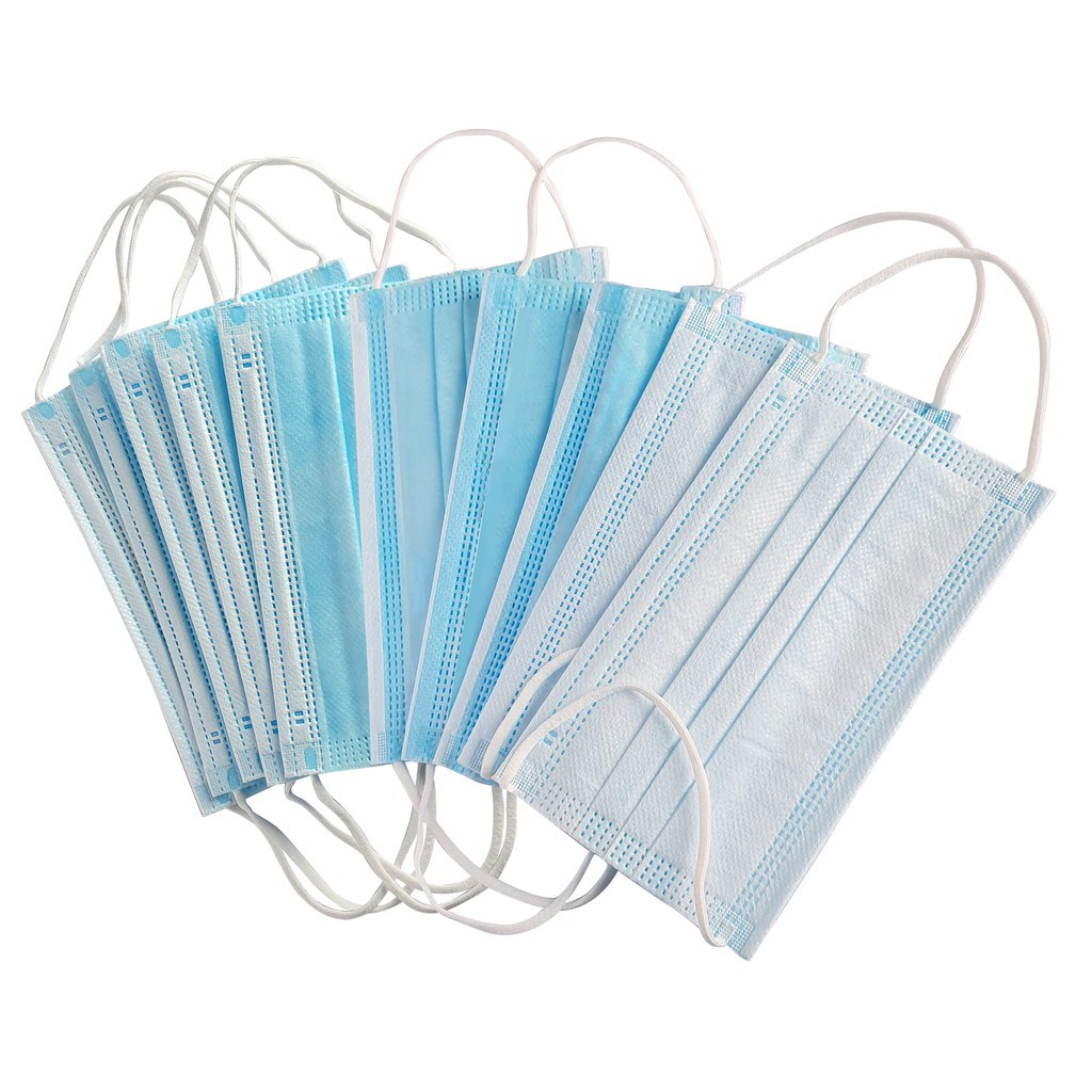 Khẩu trang y tế 4 lớp kháng khuẩn túi 10 chiếc màu xanh chống dịch cực tốt, chống bụi mịn, chăm sóc sức khỏe