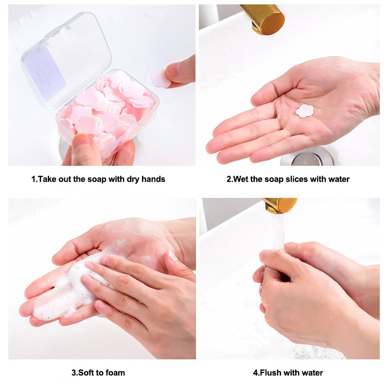 Xà phòng giấy, xà bông giấy rửa tay bỏ túi đi du lịch, đi ra ngoài tiện lợi JP6
