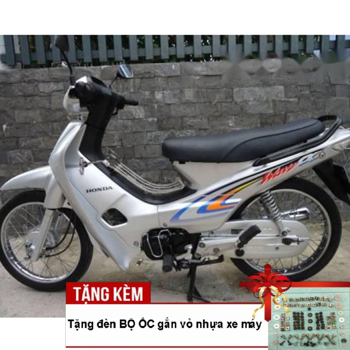 Bộ dàn áo xe WAVE anpha - wave 110 đời 2002-2006, Nhựa nguyên sinh ABS màu ghi bạc, tặng kèm bộ ốc theo xe